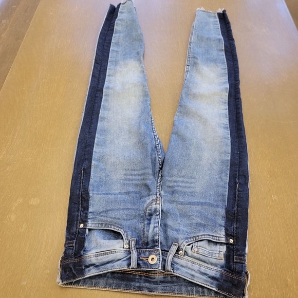 Women’s H&M Divided Side StripSkinny Jegging Jeans Size 2 / 26 Stretch High Rise - Picture 1 of 11
